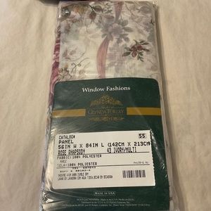 Beautiful Glynda Turley Rose Rhapsody Sheer Panel 56W x 84L NWT Vintage(SOLD)